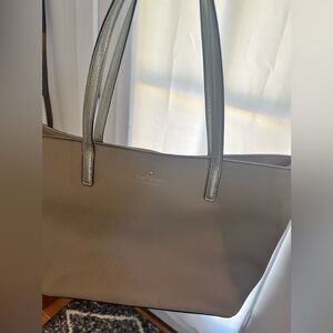 Kate Spade Taupe Tote with Silver Handles